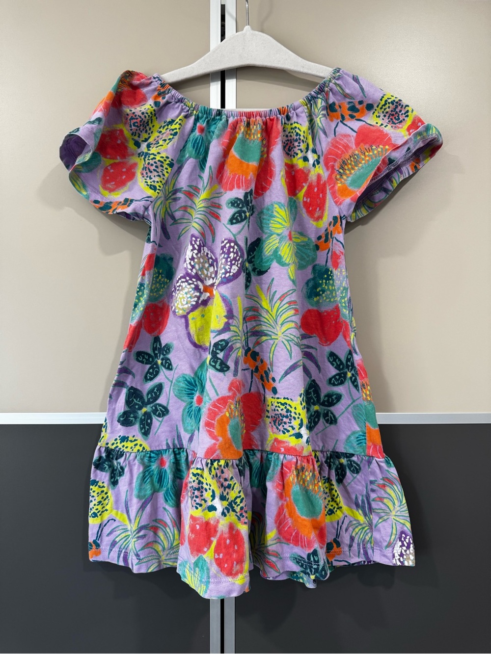 Tea Collection Girls Size 4 Floral Dress Ruffle Cotton Summer Beach Vacation